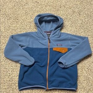 Patagonia Kids Two-Tone Blue Fleece Hoodie zip up